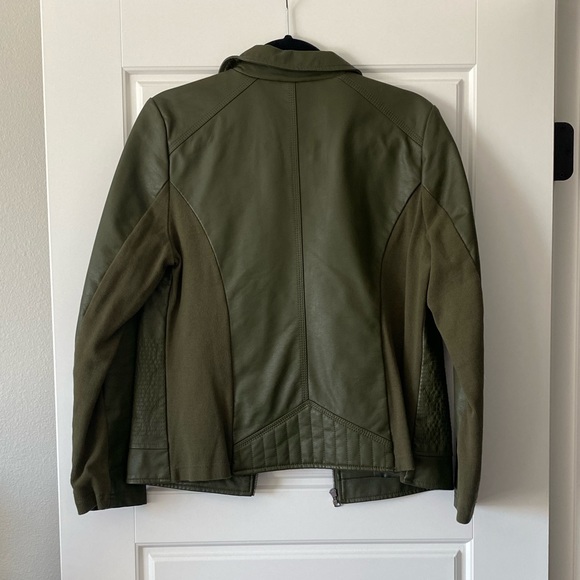 Women’s Olive Green Leather Jacket - Picture 4 of 4